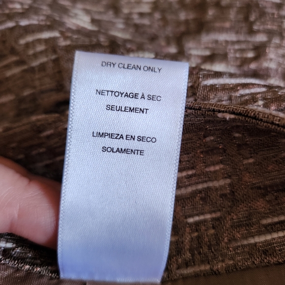 MICHAEL MICHAEL KORS Taupe/ Metallic Gold Mini Textured Skirt Size Petite 8 - Picture 10 of 16